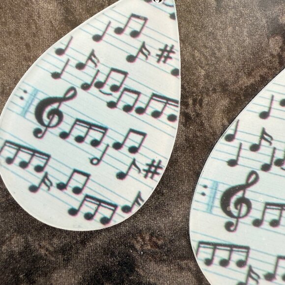 Music Note Teardrop Earrings Lightweight Dangle Jewelry Theater Music Gift - Picture 2 of 9